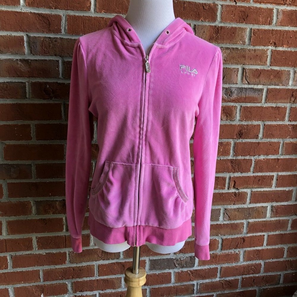 FILA Sport‎ Velour Sweatshirt Hoodie - Size M